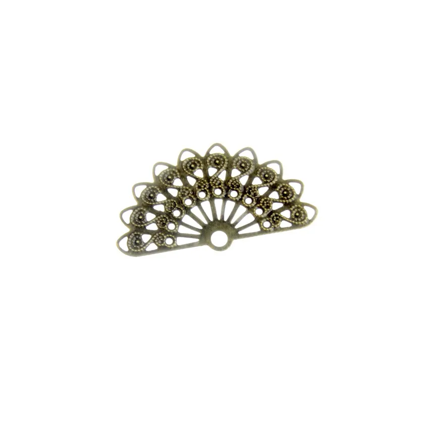 Free shipping 30PCS 3Color Metal Filigree Slice Fan-shaped Wraps Connectors Jewelry Findings Connector Diy Crafts 38*22mm