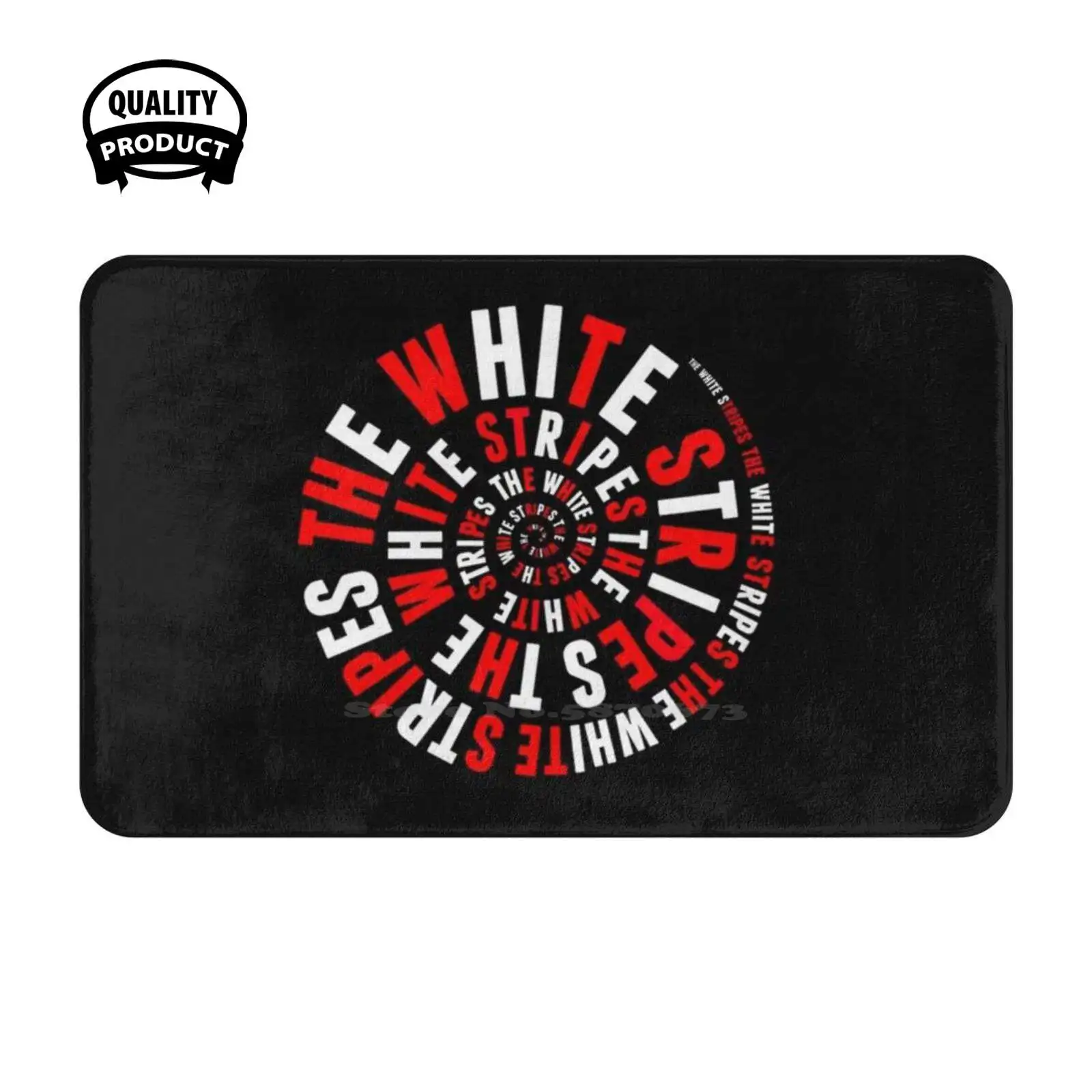 White Stripes In A Twirl Soft Cushion Home Carpet Door Mat Car Rug White Stripes Jack Meg Band Singer Musician Drums Songwriter