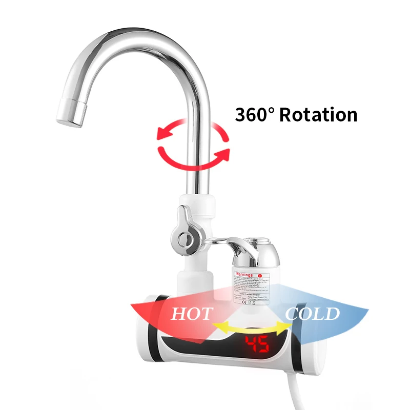 EU Plus Kitchen Water Heater Cold Heating Faucet Instantaneous Water Heater Tap Instant Hot Water Faucet Heater