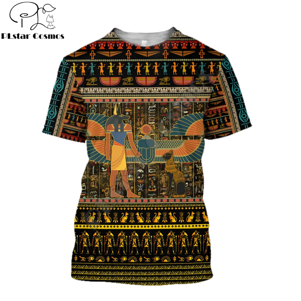 Venda quente moda t camisa antigo egito cultura totem impressão 3d dos homens verão manga curta unisex casual esportes camiseta dw13