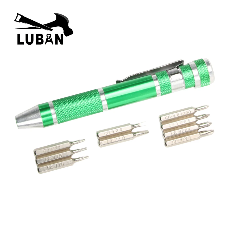 High quality 9in1 Precision Screwdriver Set T6 T5 T4 Phillips000, 00, 0,1 Slotted2.0, 3.0 Repairing Tool