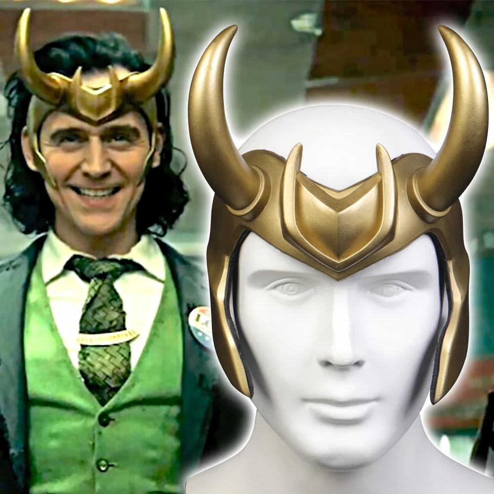 Loki-casco de Cosplay con cuernos de corona para adultos, accesorios de superhéroe, tocado de PVC para fiesta de Halloween