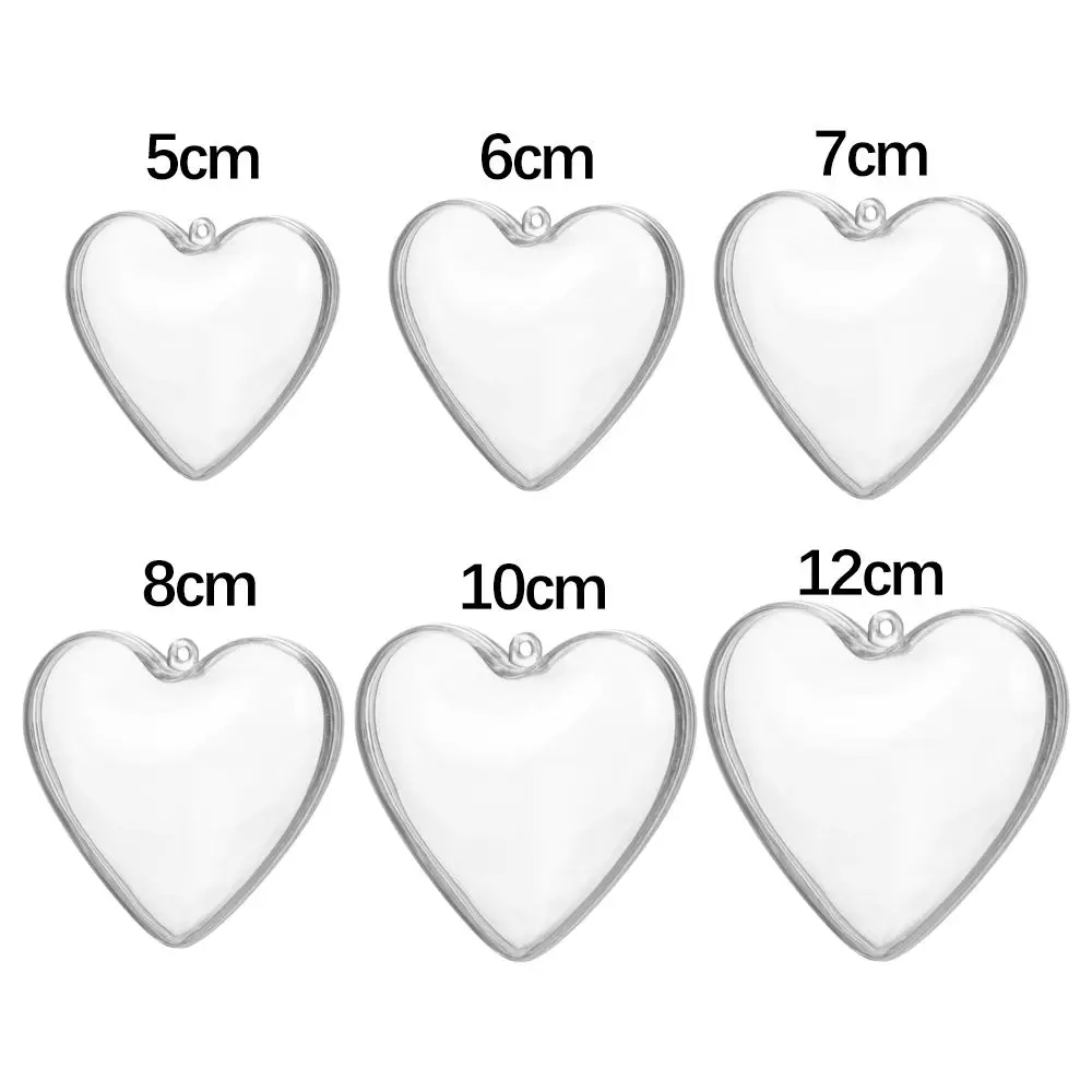 Transparent Plastic Christmas Trees Acrylic Heart-shaped Fillable Ball Clear Ornament Gift Present Box Decorations Wholesale