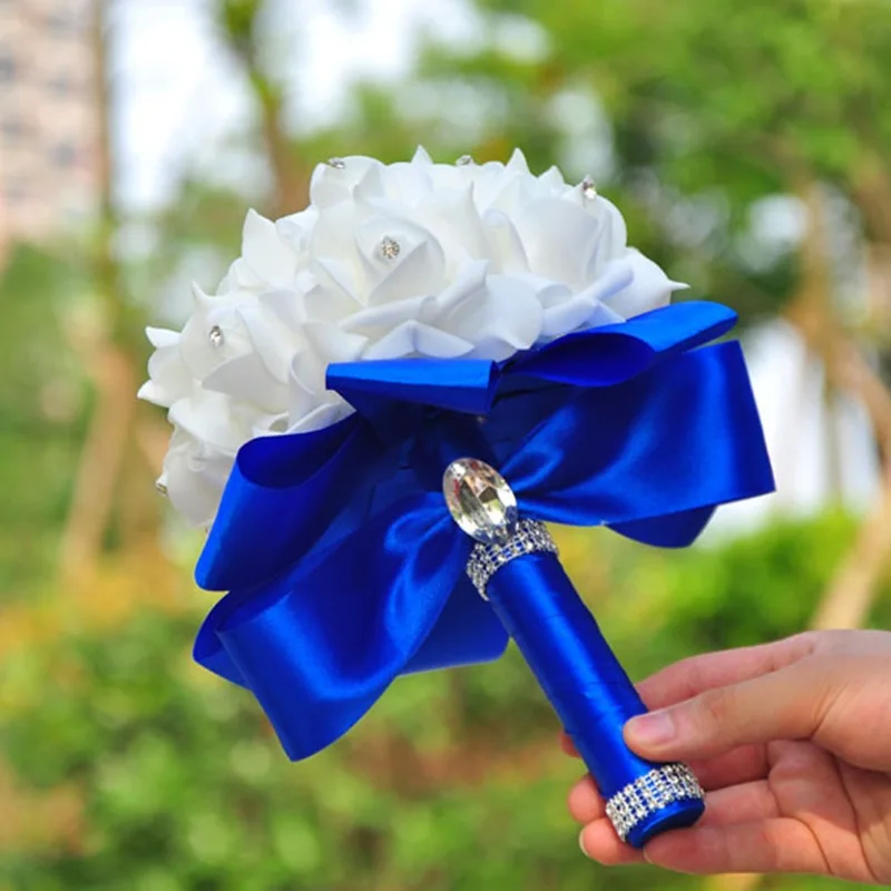 Ramo de novia de estilo coreano para boda, flor Artificial, cintas de diamantes de imitación de cristal para decoración de fiesta y Iglesia, 2021