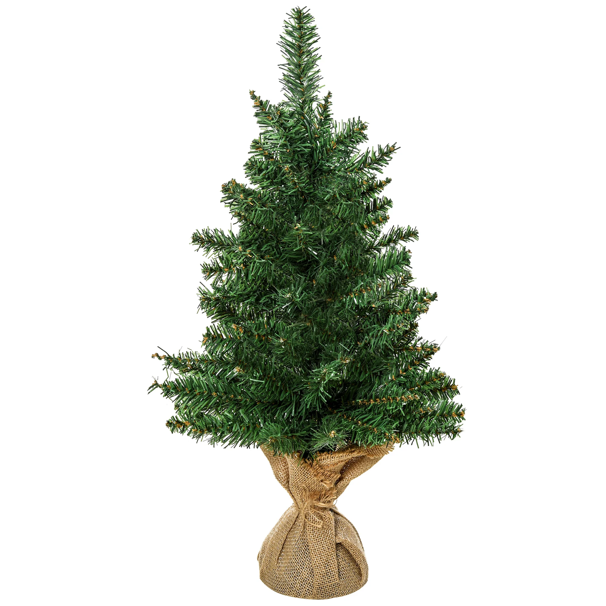 HOMCOM Small Artificial Tree 60 cm 70 Branches Base Fabric Tree