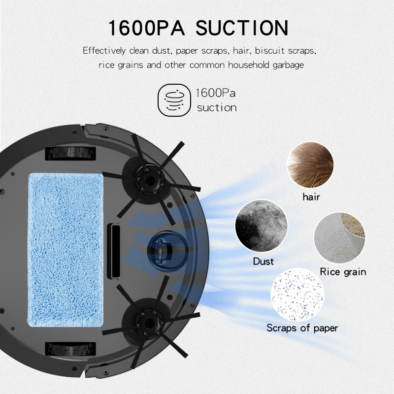 bowAI Litter Robot Ideal For Pet Hair，Hard Floor and Low Pile Carpet High Quality Intelligent Robot Vacuum Cleaner