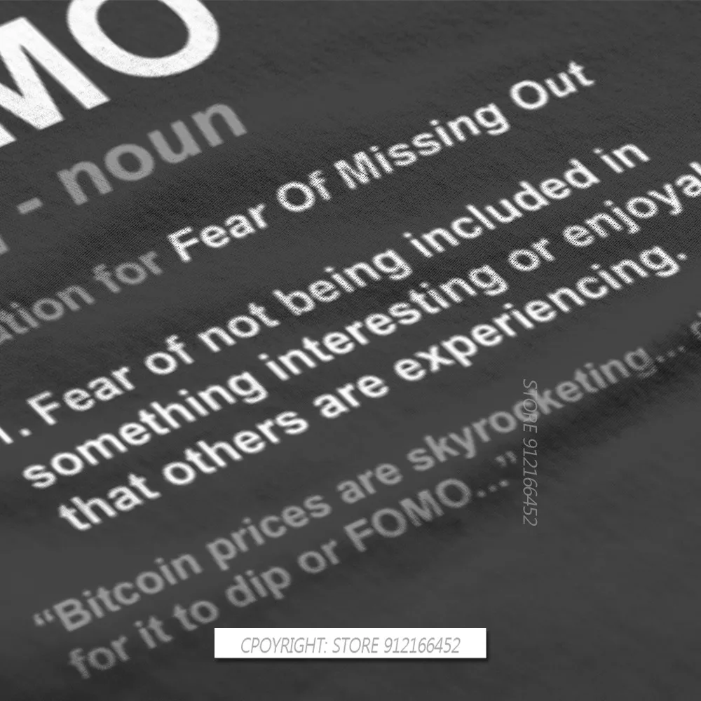 FOMO TShirts Bitcoin Cryptocurrency Miners Meme Male Graphic Fabric Streetwear T Shirt O Neck Big Size