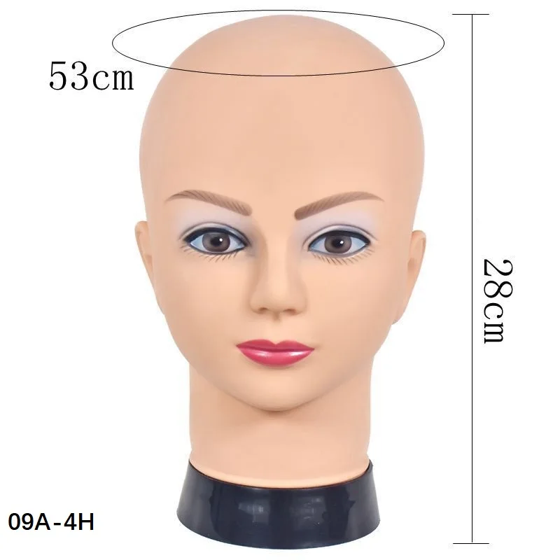 Soft PVC Bald Mannequin Head Stand For Making Hair Styling Wigs and Hat Display Cosmetology Training Manikin Practice Head