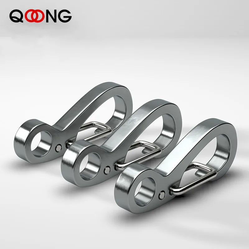 10 PCS Mini Spring Buckle Key Chain 304 Stainless Steel Quick Hook Keychain High Load Bearing Keyring Multi-Purpose Key Ring Q29