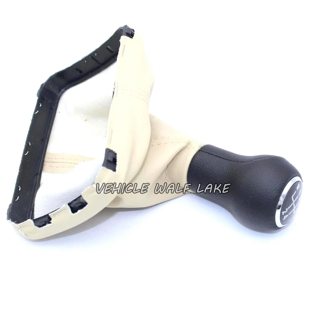 5 Speed Gear Stick Shift Knob Beige Leather Giator For VW Beetle 1998 1999 2000 2001 2002 2003 2004 2005 2006 2007 2008 2009 201 view 5