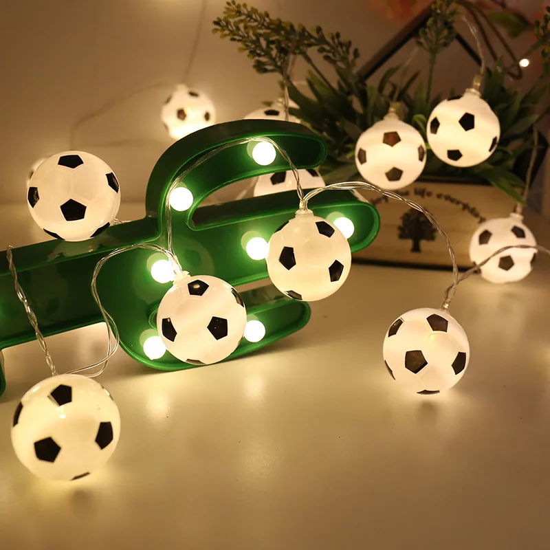 LED Children Room's String Light with Mini Football Pendants Kids Bedroom Decoration Light LED Holiday Party Lights Decoration