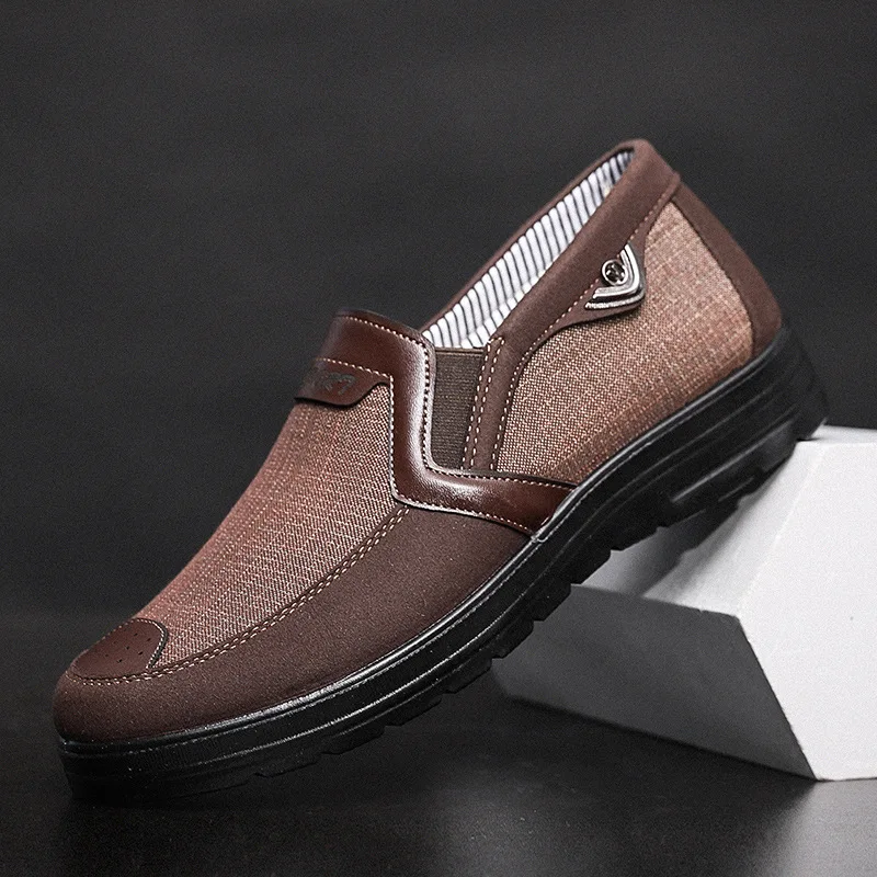 Canvas Loafers Shoes Slip on Men Casual Shoes Summer  Breathable Fashion Soft Flat Driving Shoes698