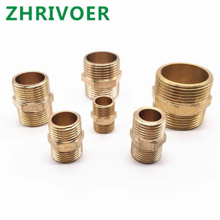 Латунный штуцер для труб с шестигранной головкой, быстрый адаптер 1/8 дюйма 1/4 дюйма 3/8 дюйма 1/2 дюйма 3/4 дюйма 1 дюйм, наружная резьба BSP, соединитель для воды, масла и газа