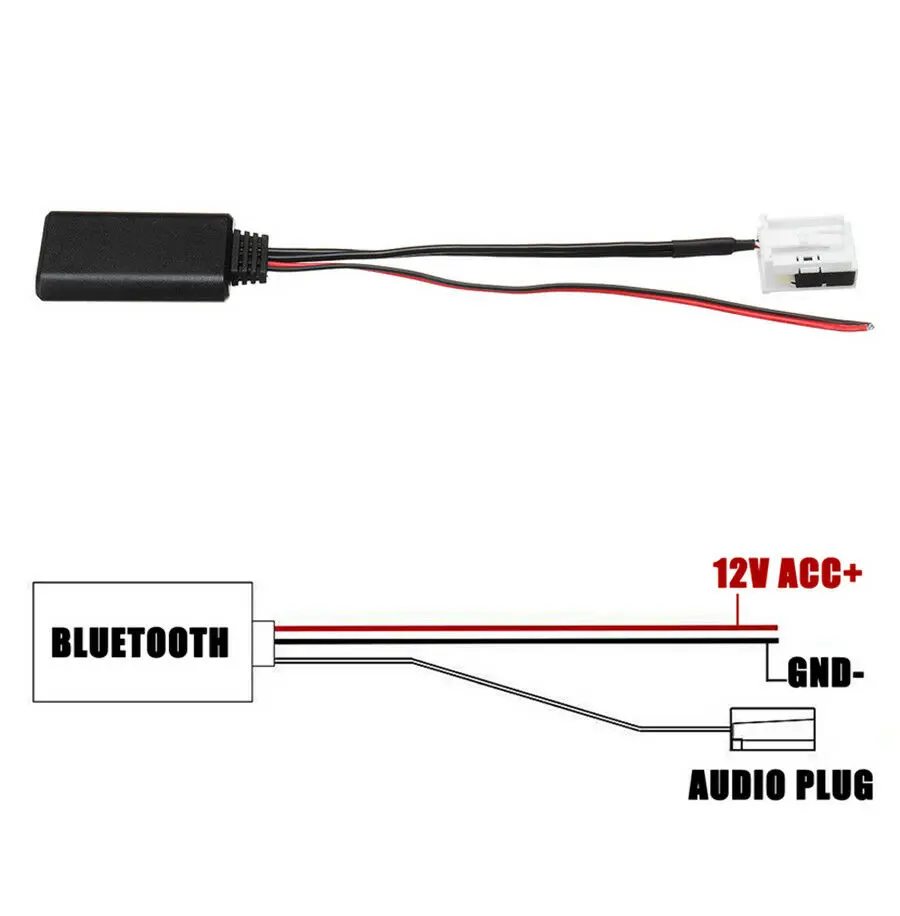 12Pin Car Bluetooth Audio Cable Adapter For Mercedes-Benz W169 W245 W203 W209 W164 X164 W251 W221 R230 APS NTG CD20 30/50 Radio