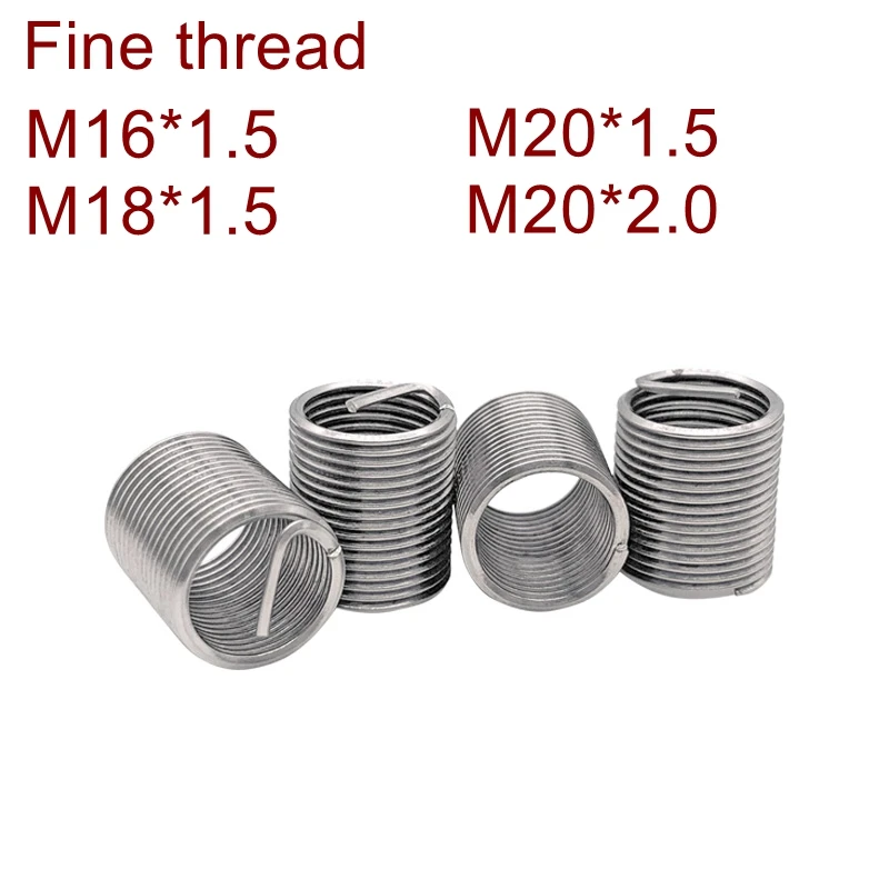 Fine thread Wire Thread Insert M16*1.5 M18*1.5 M20*1.5 M20*2.0 Screw Bushing Thread Repair Stainless Steel