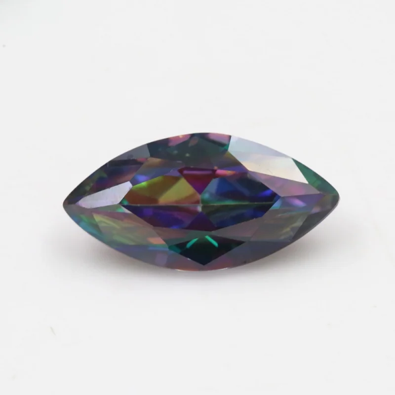 Größe 3x6mm~10x20mm Marquise-Schliff, farbig plattierte, lose Zirkonia-Steine, mehrfarbiger synthetischer CZ-Edelstein für die Schmuckherstellung – Detail 1