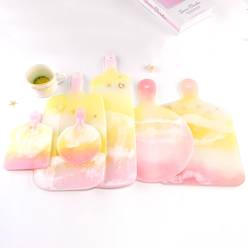 

TC126 поднос с эпоксидной ручкой для фруктов и чая, силиконовые формы для самостоятельного изготовления, литейная форма для украшения стола