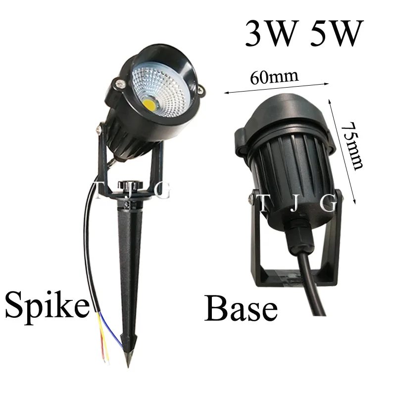 LED COB Garden Lighting 3W 5W 10W Outdoor Spike Lawn Lamp Waterproof Lighting Led Light Garden Path Spotlights AC220V DC12V