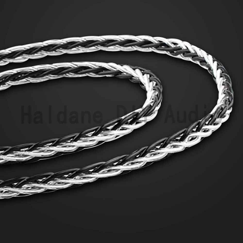 Haldane Silver Plated 0.75mm 0.78mm 2pin mmcx Headphone Cable Balanced Hifi Replacement Earphone Cable with Lightning plug