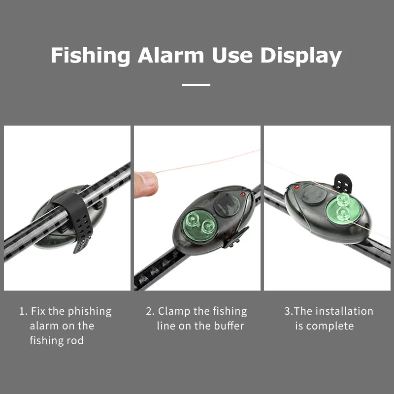 LINNHUE 1pcs Alarm Led-Light Fihsing Tackle Electronic Bite Fishing Alarm Indicator Wireless Buffer Sound Carp Night Fishing