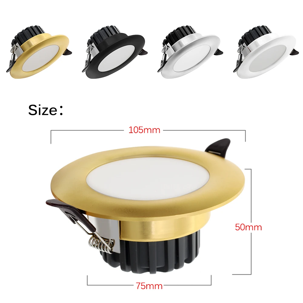 LED Downlight 220V 6W Round Recessed Lamp IP65 Waterproof Antifogging High Quality LED Down Light.