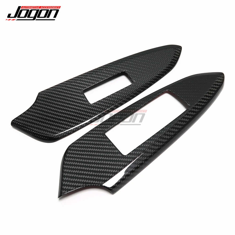 LHD Dry Carbon Fiber Car Interior Door Window Lift Switch Button Panel Cover Trim For Lexus RC F RC300 RC350 F Sport 2014-2025