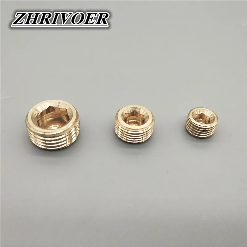 1/8 "1/4" 3/8 "1/2" 1 "bspおねじ真ちゅうパイプ外部六角ヘッド真ちゅうエンドキャッププラグフィッティングカプラーコネクタアダプター銅