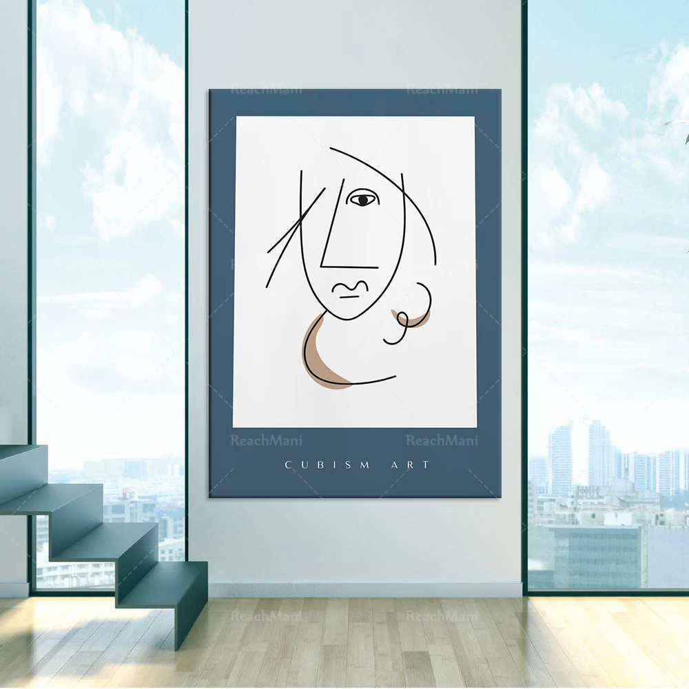 Abstract Line Art Face Print | Dessin de ligne d'homme | Line Art Face | Face Line Painting | Minimalist and Simple Wall Art Dec