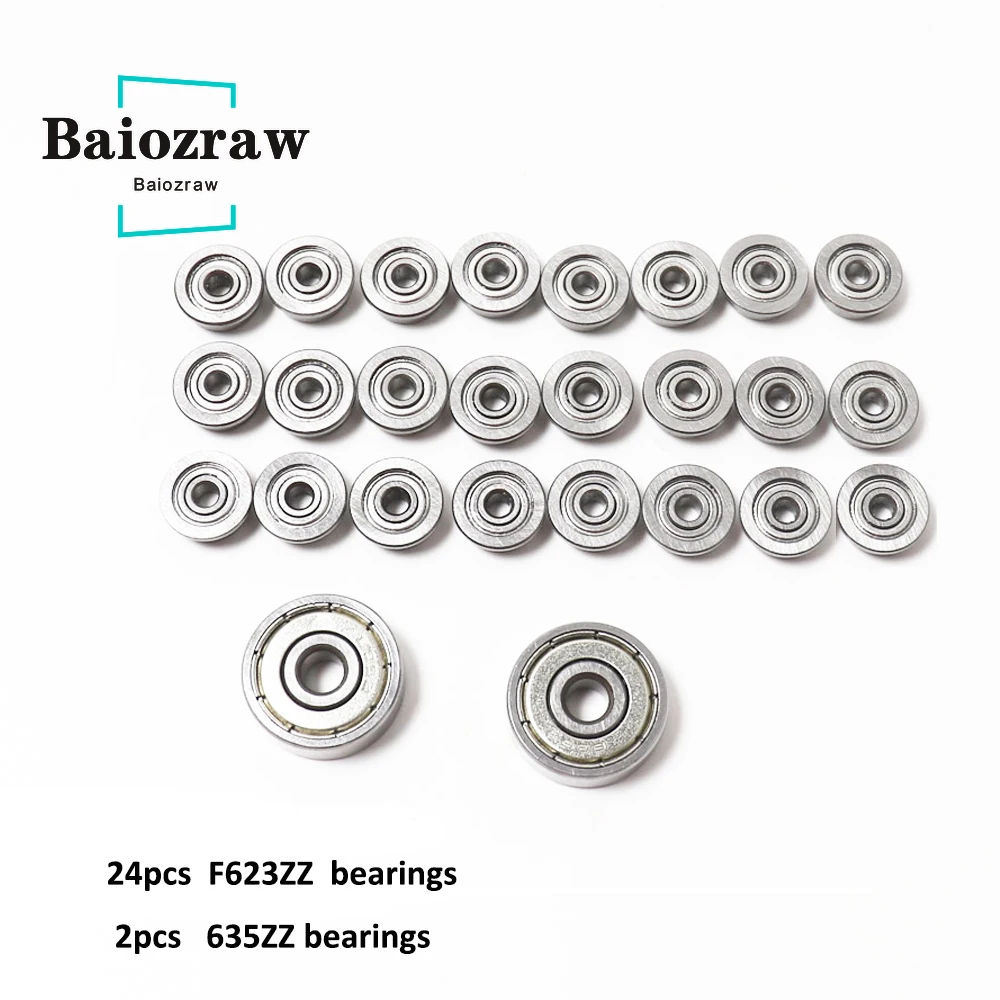 BLV MGN Cube 3D Printers F623ZZ Flange Bushing Ball Bearing 3x10x4mm Ball Bearing 635zz Deep Groove Flanged Pulley Wheel 1Set