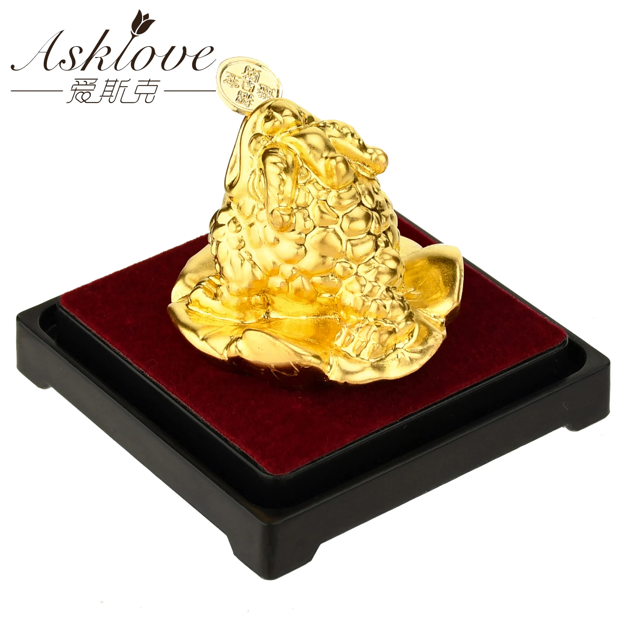 24k Gold Foil Frog Feng Shui Toad Chinese Golden Frog Money Lucky Fortune Wealth Office Tabletop Ornament Home Decor Lucky Gifts