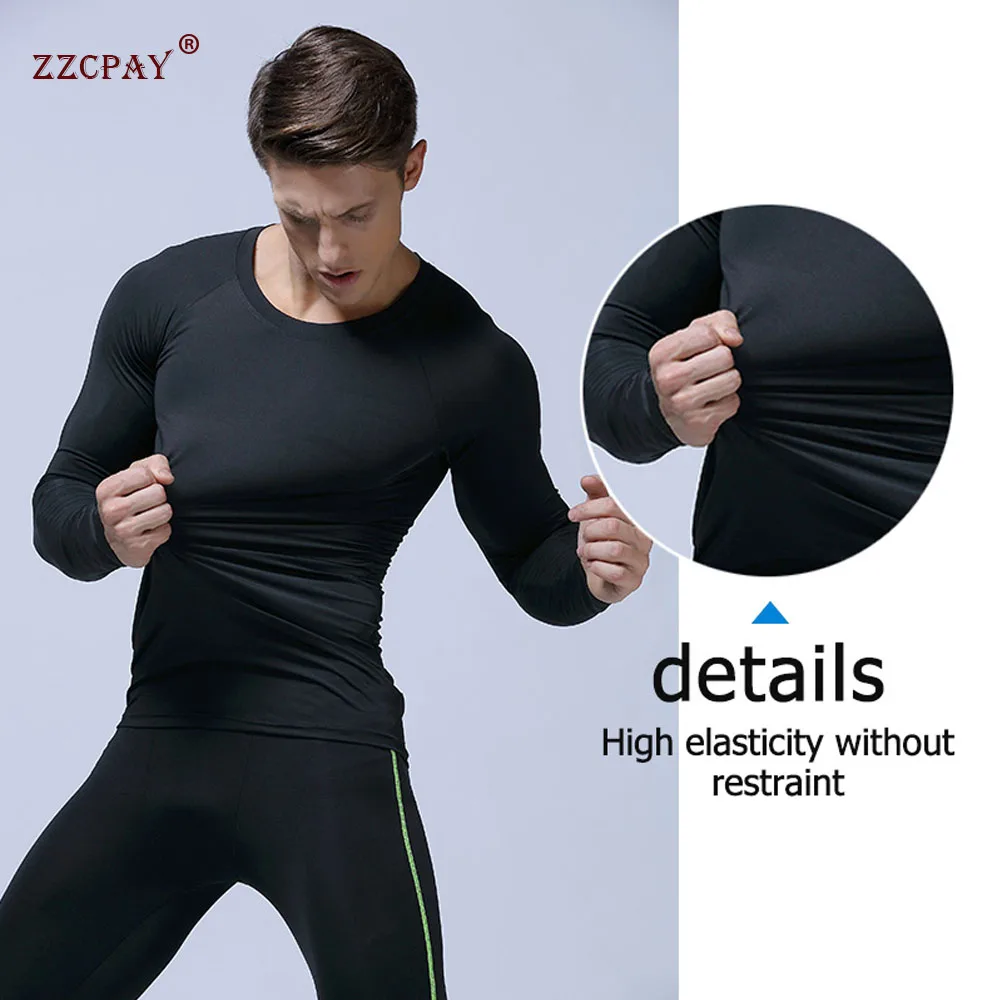 

Summer Autumn Men's Running Basketball T-shirt Tights Long Sleeve Compression Shirt Fitness Quick Drying Bodybuilding Top