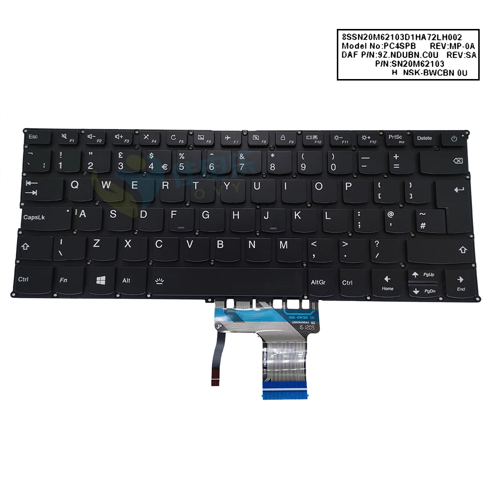 UK GB US English Backlight Keyboard For Lenovo IdeaPad 320S-13IKB 720S-13ARR 720S-13 7000-13 PC4SPB SN20M62103 Laptop Keyboards