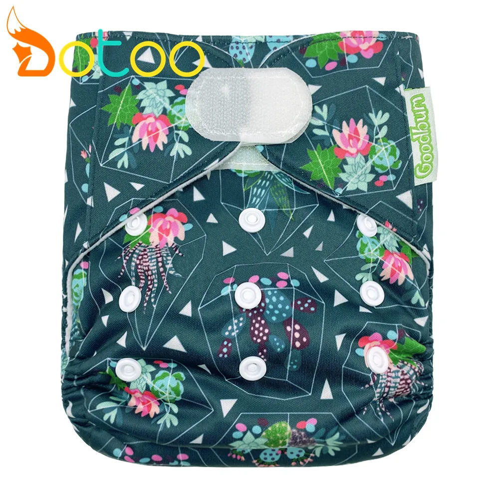 

Dotoo Cactus Flower Pattern Hook Loop Cloth Diaper Washable Adjustable Nappy For 3-15KG Baby