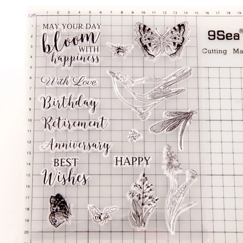 Butterfly Bird Transparent Silicone Stamp Cutting DIY Hand Account Scrapbooking Rubber Coloring Embossed Diary Decor Reusable