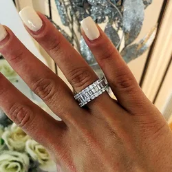 Original design 925 sterling silver wedding band eternity Ring for Women solid engagement anniversary fashion jewelry
