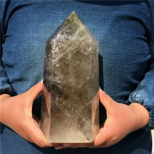 

8.2lb top natural ink crystal Obelisk crystal wand point Reiki healing