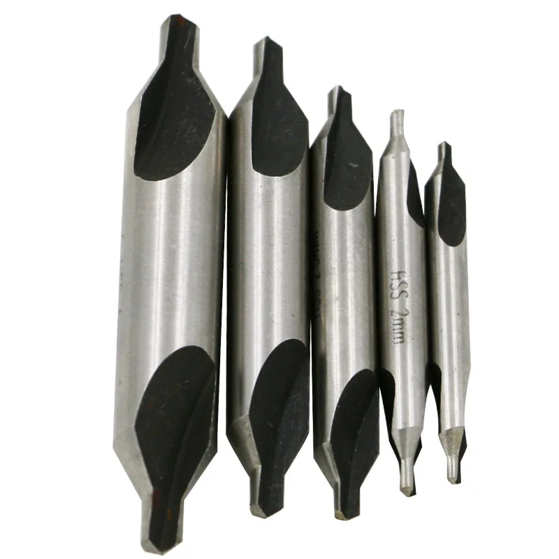 High Quality 5 PCS 1.5mm 2mm 2.5mm 3mm 4mm 60 Degree Drill Bit HSS Combined Center Drills Countersinks Set Hole Tools