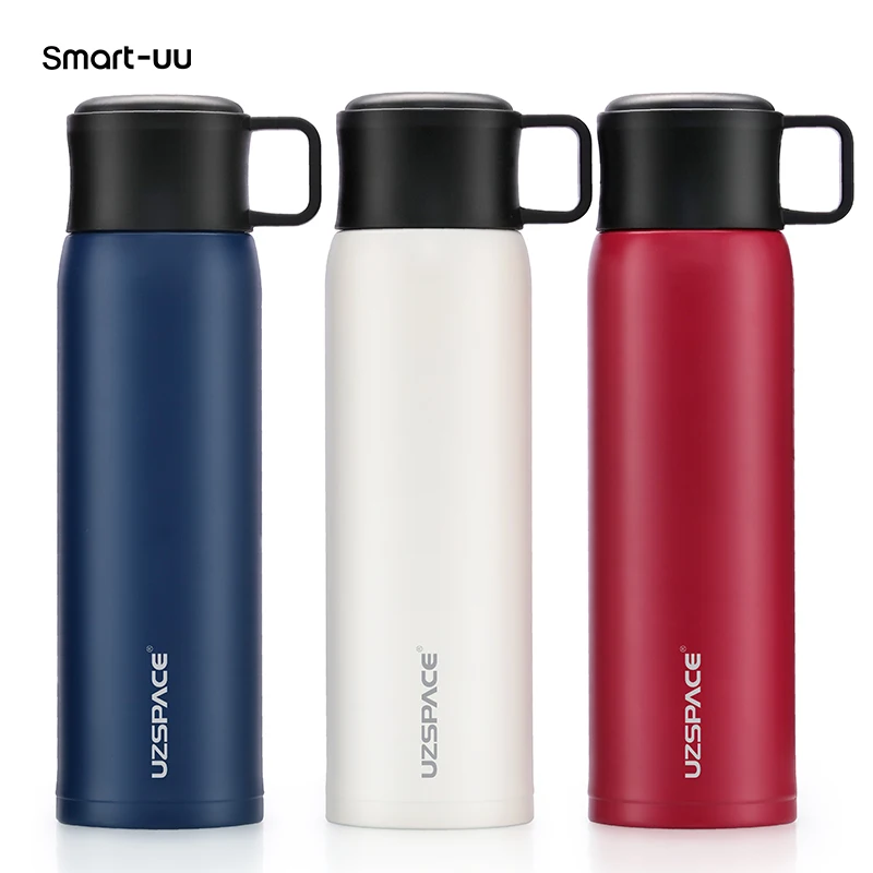 UZSPACE 500ml Vacuum Flask Stainless Steel Business Portable Leakproof Simple Shaker Drink Water Bottle Car Tea Cup Student