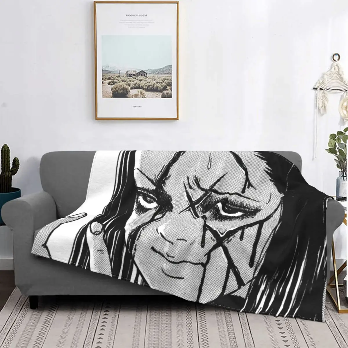 

Horror Halloween Junji Ito Blankets Fleece Decoration Ultra-Soft Throw Blankets for Bedding Bedroom Plush Thin Quilt