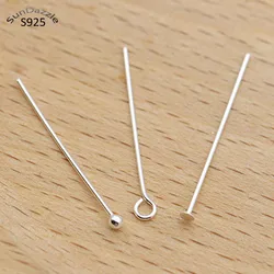 10 adet için gerçek saf katı 925 ayar gümüş iğne pimleri DIY takı yapımı bulgular küpe kolye bağlayıcı bölüm bankası