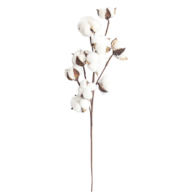 5.5~7cm 1 PCS Natural cotton sticks DIY Garden bush decorative fake flowers Home decoration fake flower