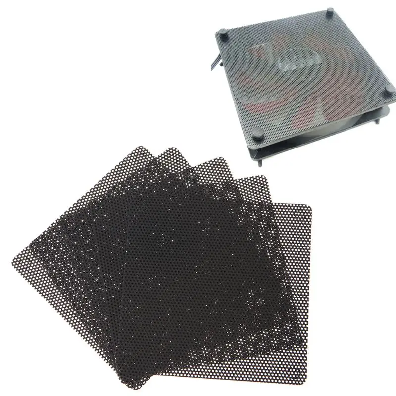 5PCS PVC Fan Dust Filter PC Dustproof Case Cuttable Computer 70mm Mesh Black