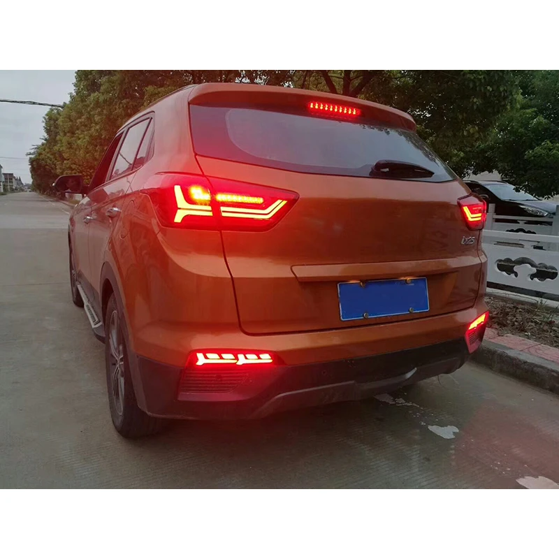 1 Pair For Hyundai Creta IX25 2014 2015 2016 2017 Led Reflector driving lights Brake Lights rear bumper lamp Turning Signal ligh