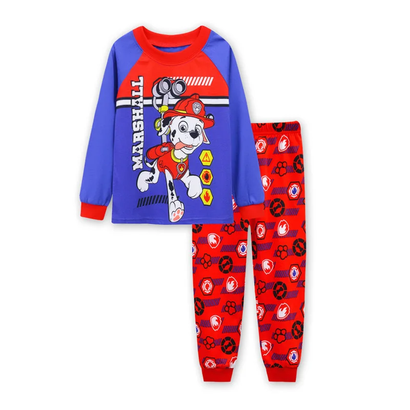 Original Paw Patrol Pajamas Set Thin Long Sleeved Mashall Chase Rubble Patrulla Children Clothes Kids Sleepwear Spring Nightwear