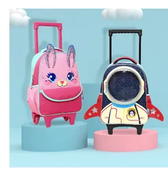 Carton kids school trolley bag with wheels for boys Kids Suitcase Luggage Toddler Rolling Bag with wheels Kids Luggage travel