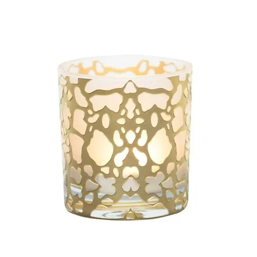 Arte Home Leopard print Candle Holder Gold