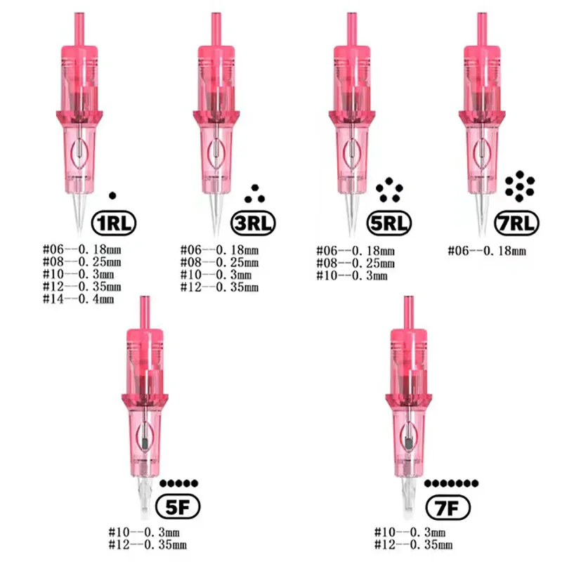 

(0.18mm Thickness) 5Round Liner 7RL Liner Cartridges Tattoo SMP & PMU Cartridge Tattoo Needles lips Microblading 20pcs/box