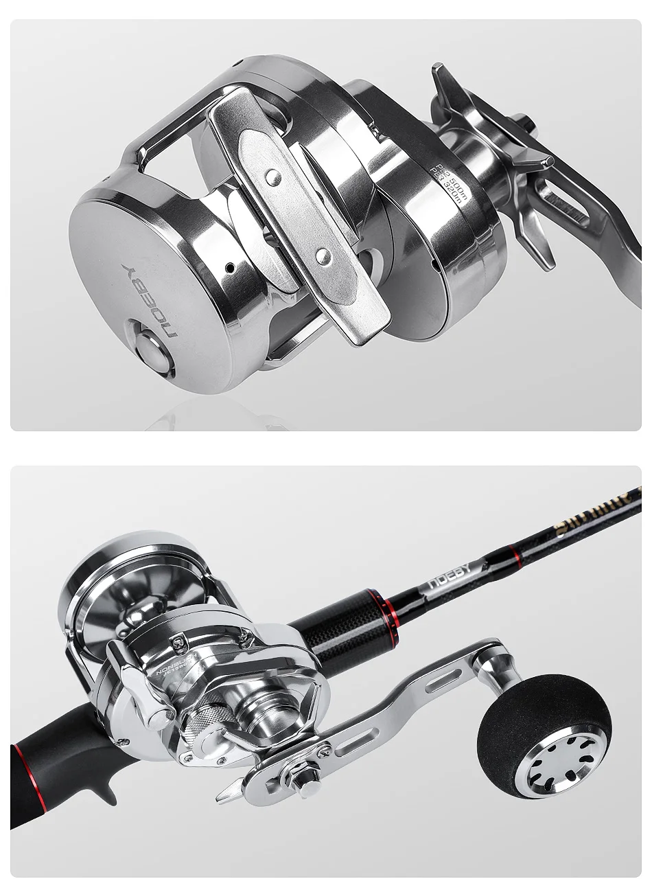 NOEBY Slow Jigging Angelrolle 15 kg 25 kg Max Drag 5,2:1 Salzwasser Trolling Aluminiumlegierung Boot Köder Casting Angelrolle – Detail 16
