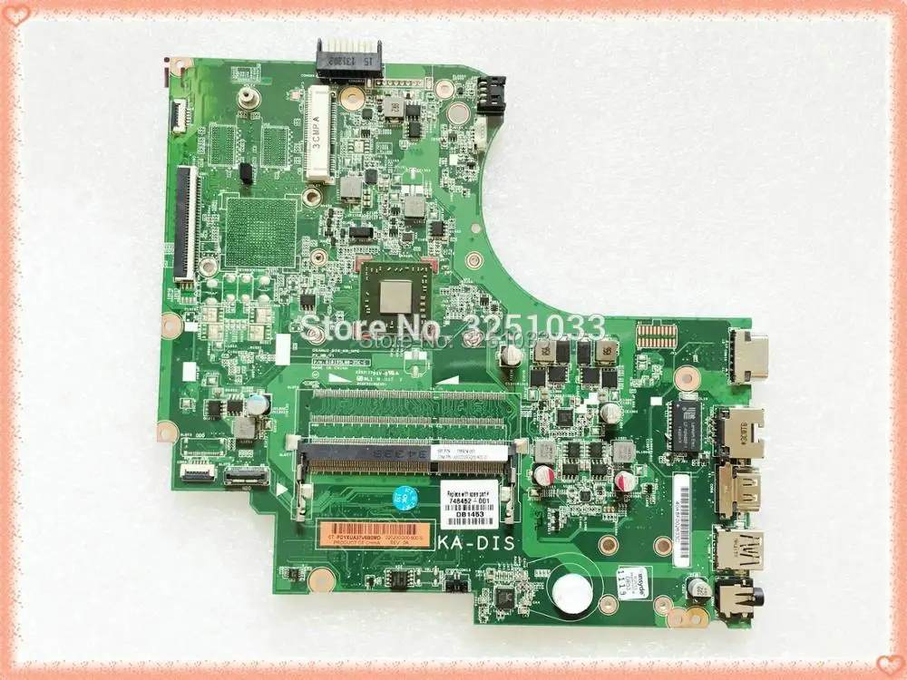 

748452-501 748452-601 For HP 15-D056NR 15-D 255 G2 Notebook 01019BG00-35K-G Laptop Motherboard E2-3800 Mainboard