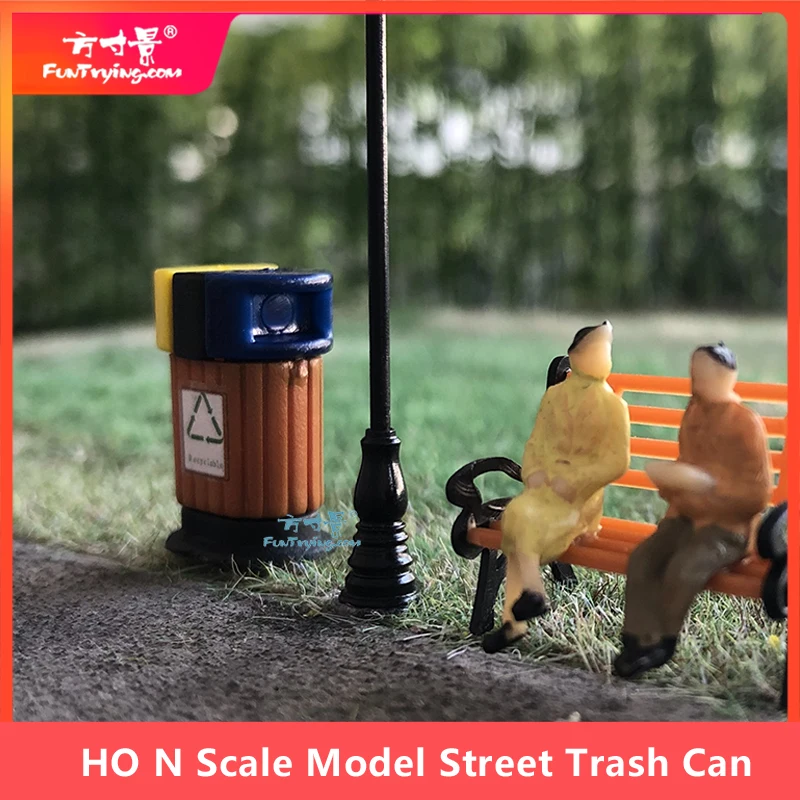 HO/N Scale Model Street Trash Can Micro Landscape Garbage DIY Material Rubbish Bin Miniature Mini Simulation Ashcan Sand Table